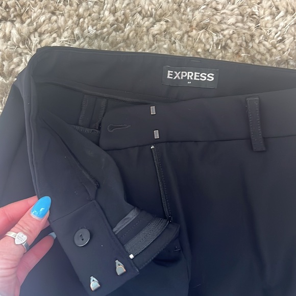 Express Black Mid Rise Work Pants - Picture 3 of 4